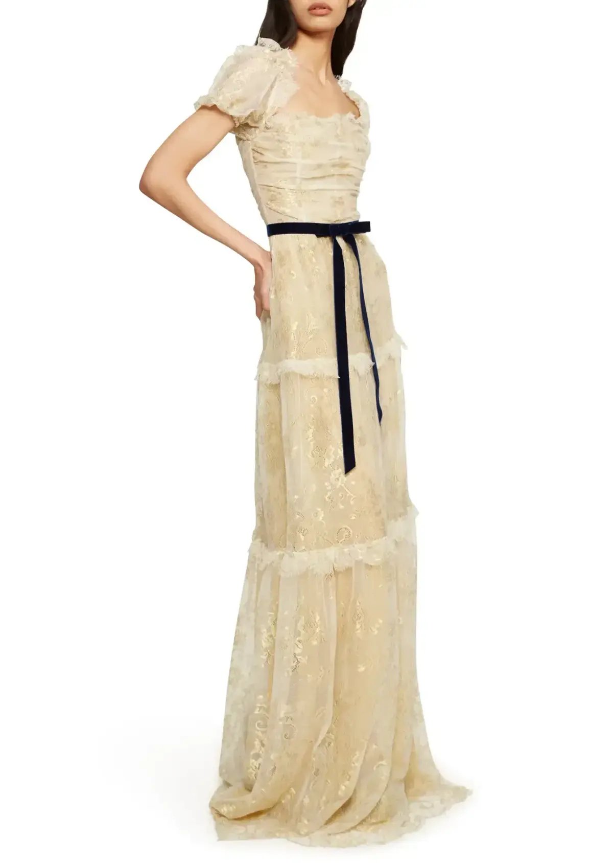 Annie's Ibiza Pip Dress Yellow Metallic Size S/AU 8 photo 3