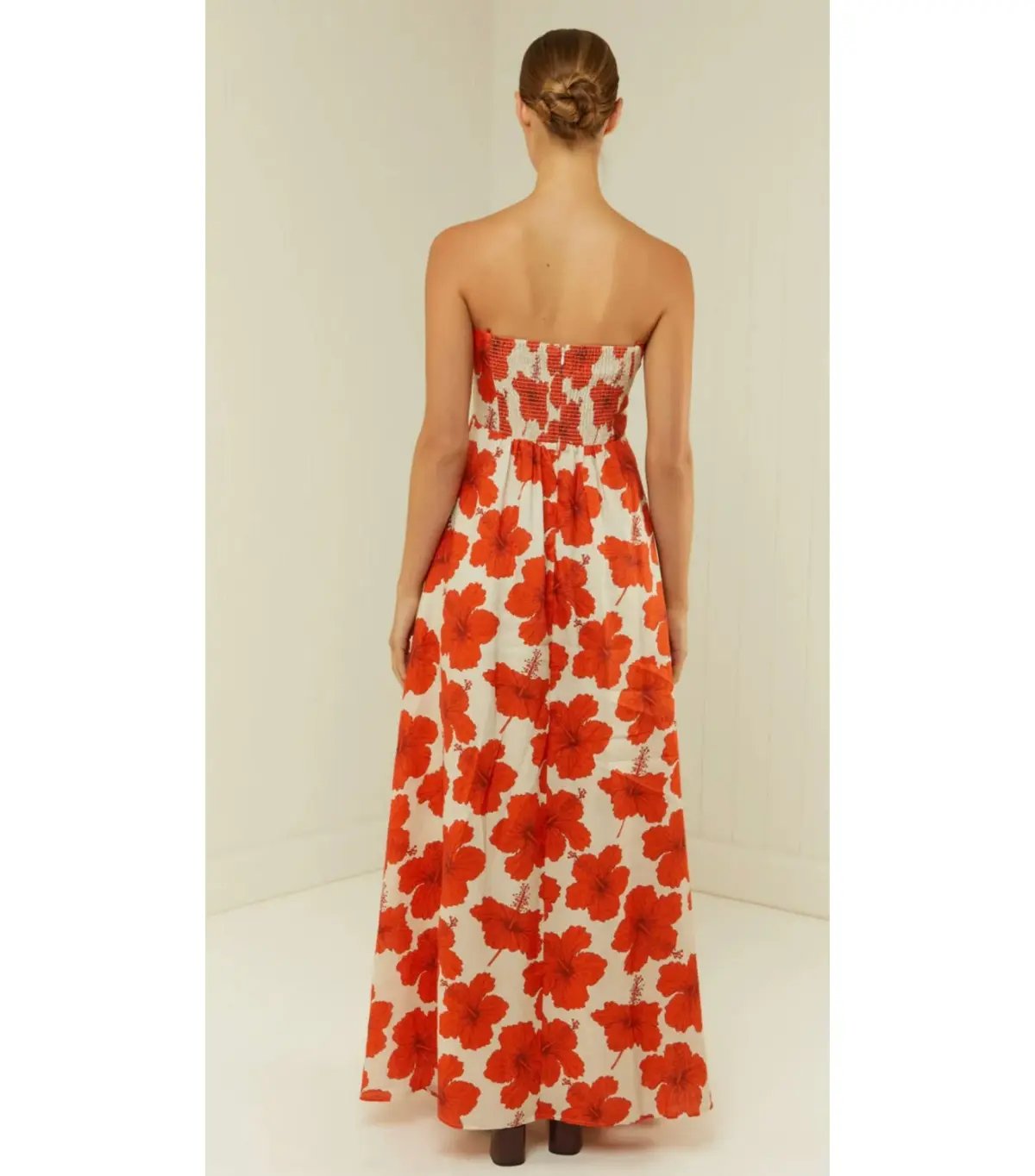 Palm Noosa Primrose Maxi Dress Red Hibiscus Size AU 10 photo 4