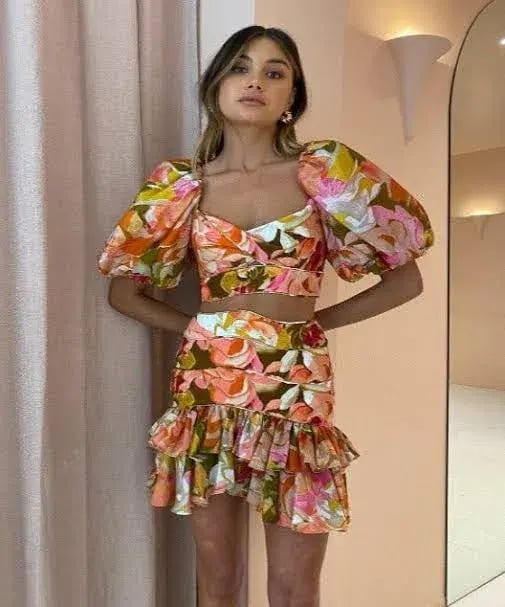 ACLER PORTER TOP AND SKIRT SET PRINT SIZE 10 photo 3