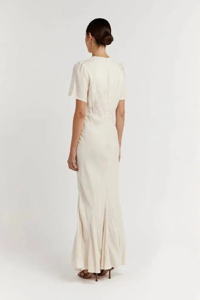 Dissh Campbell Oyster Midi Dress Cream Size 8 photo 4