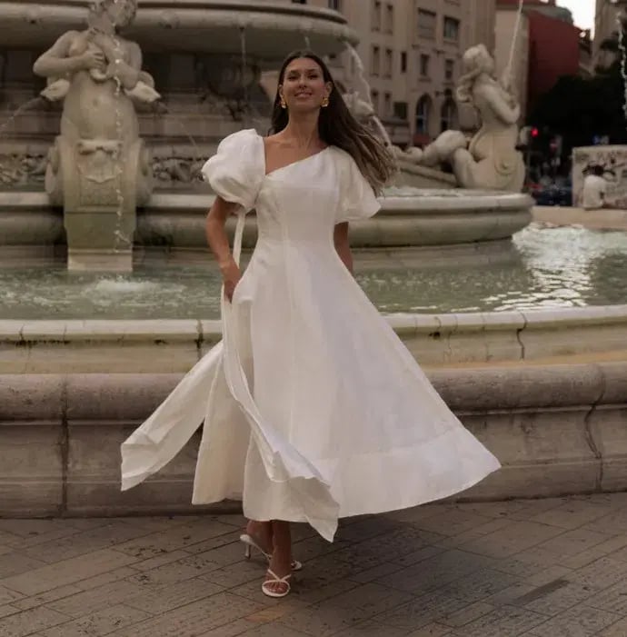 Aje Arista Tulip Sleeve Midi Dress Ivory Size AU 16 photo 9