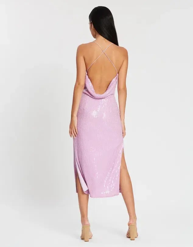 Misha Devon Dress in Lilac Sequin Size 8 photo 2
