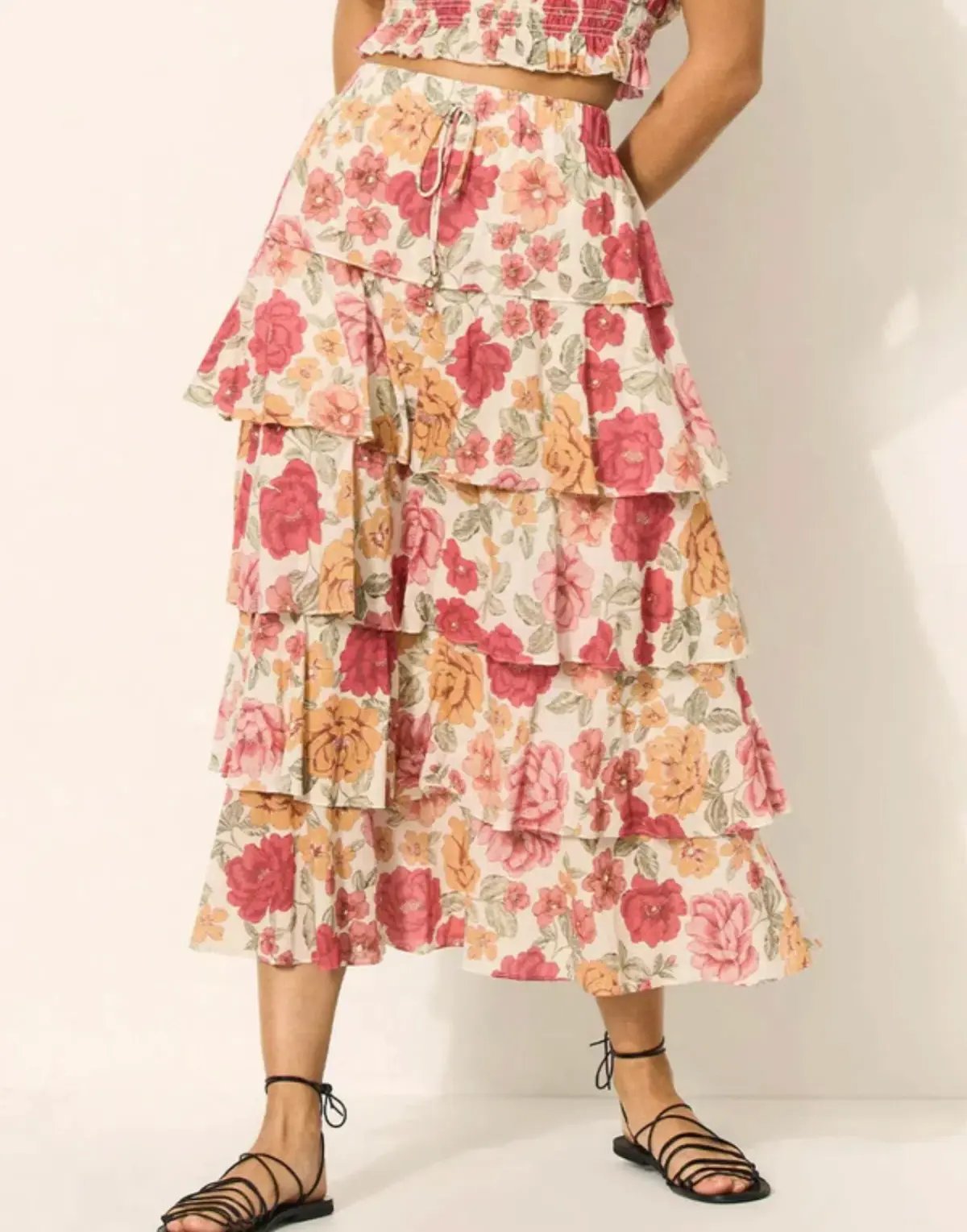 Kivari Camela Midi Skirt Floral Size 10 / M photo 2