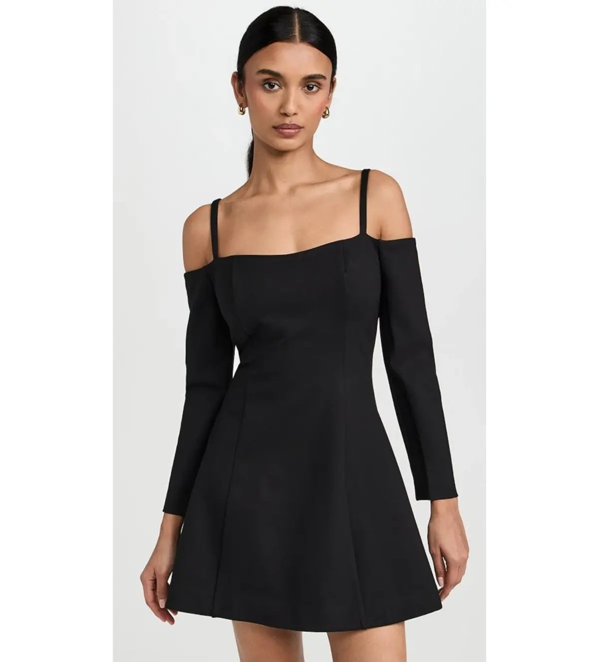 Reformation Donatella Knit Mini Dress Black Size M/Au 10 photo 2