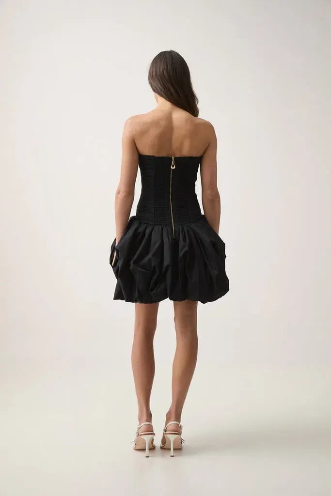 Aje Violette Bubble Hem Mini Dress Black Size 8 photo 3