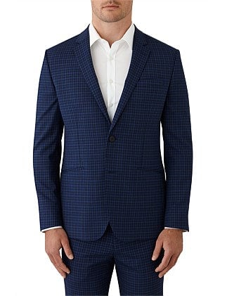 Uber Stone Blue Lewis Check Suit Jacket photo 2