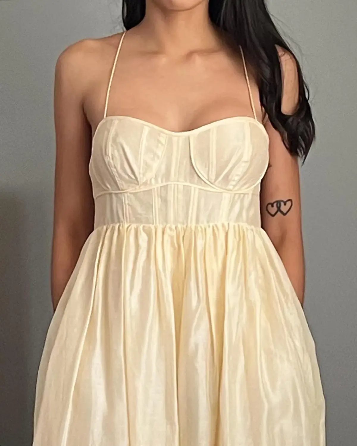 Ulla Johnson Mariza Cotton Blend Organza  Midi Dress Cream Size XS/Au 4 photo 2