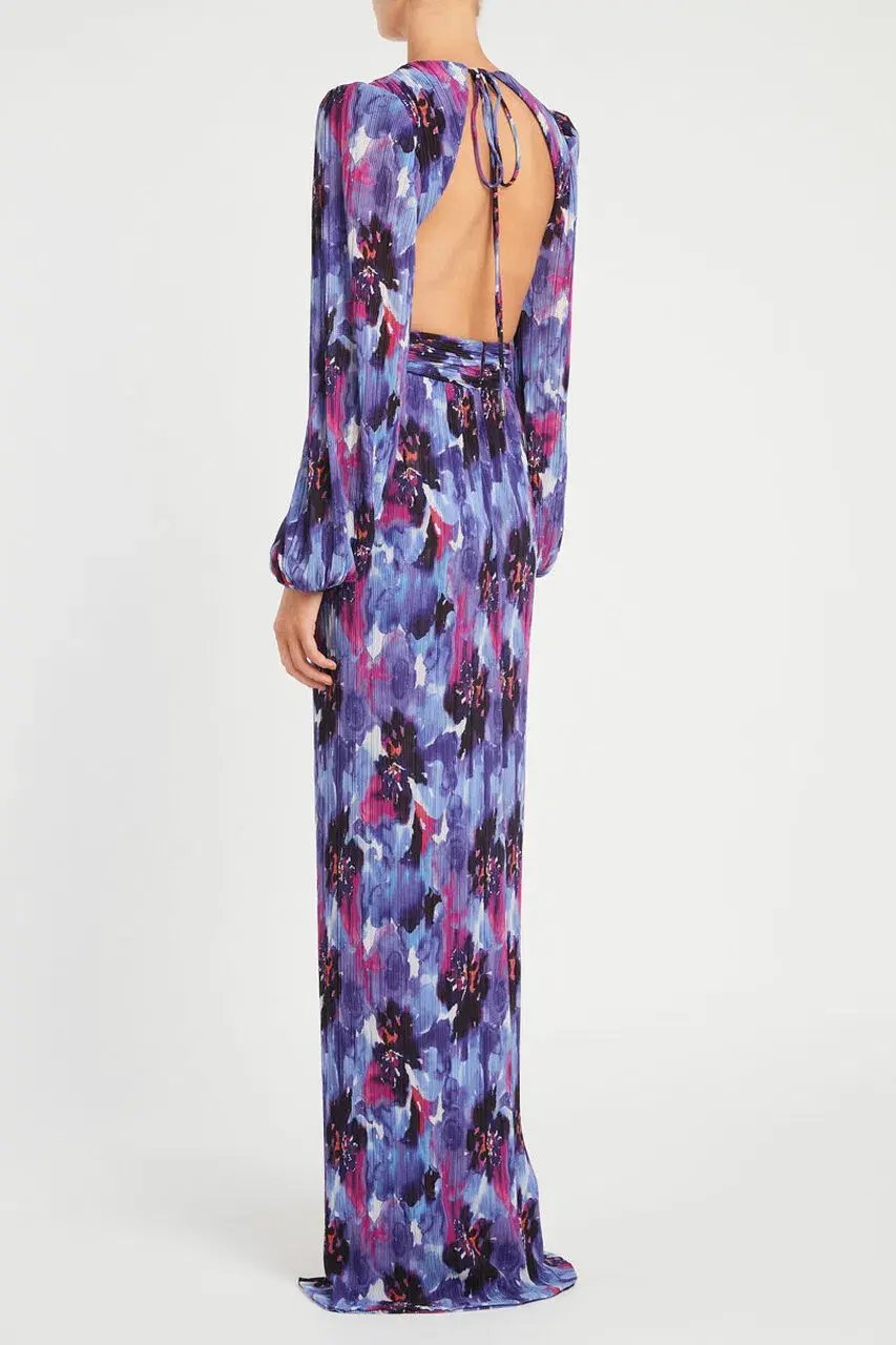 Rebecca Vallance Purple Rain Gown Print Size 10 photo 2