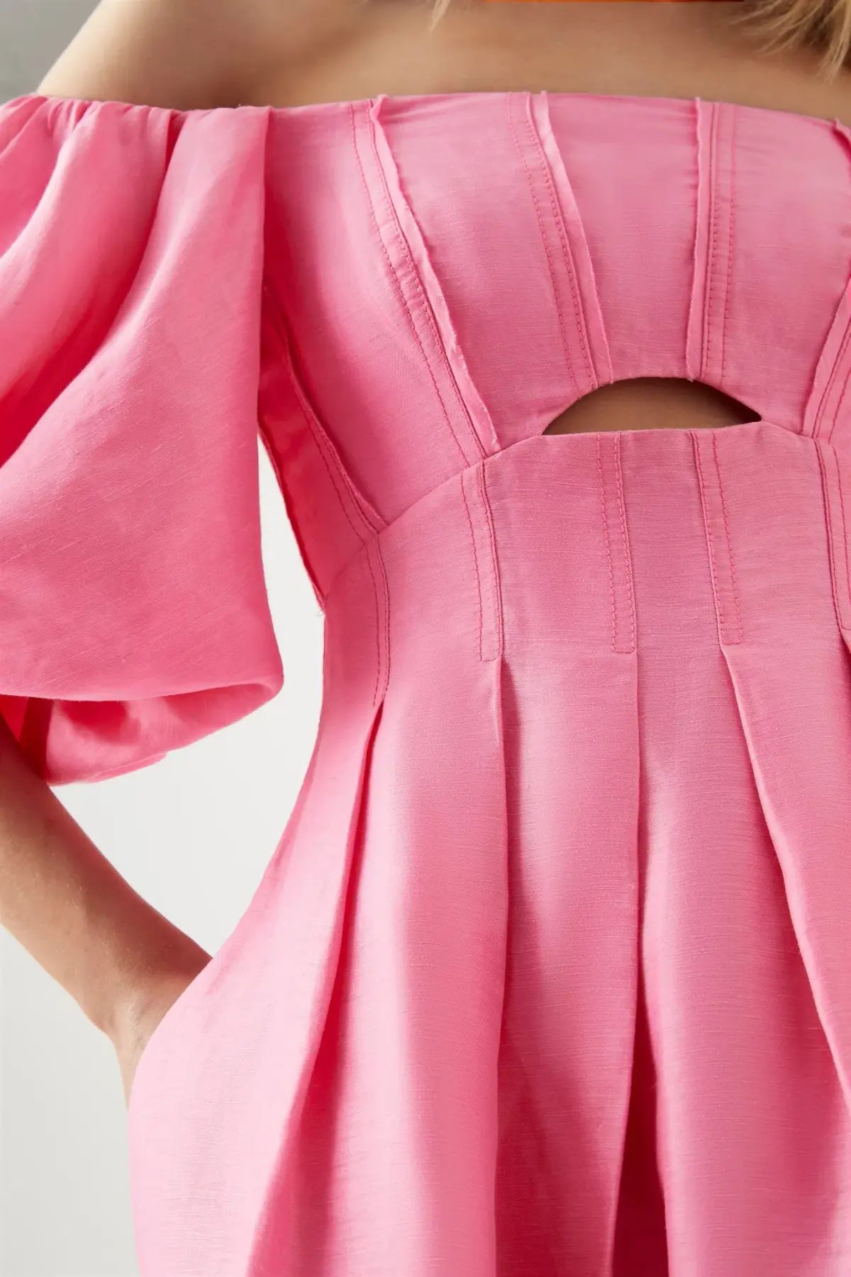 Aje Eugenie Off Shoulder Midi Dress Pink Size 10 / M photo 2