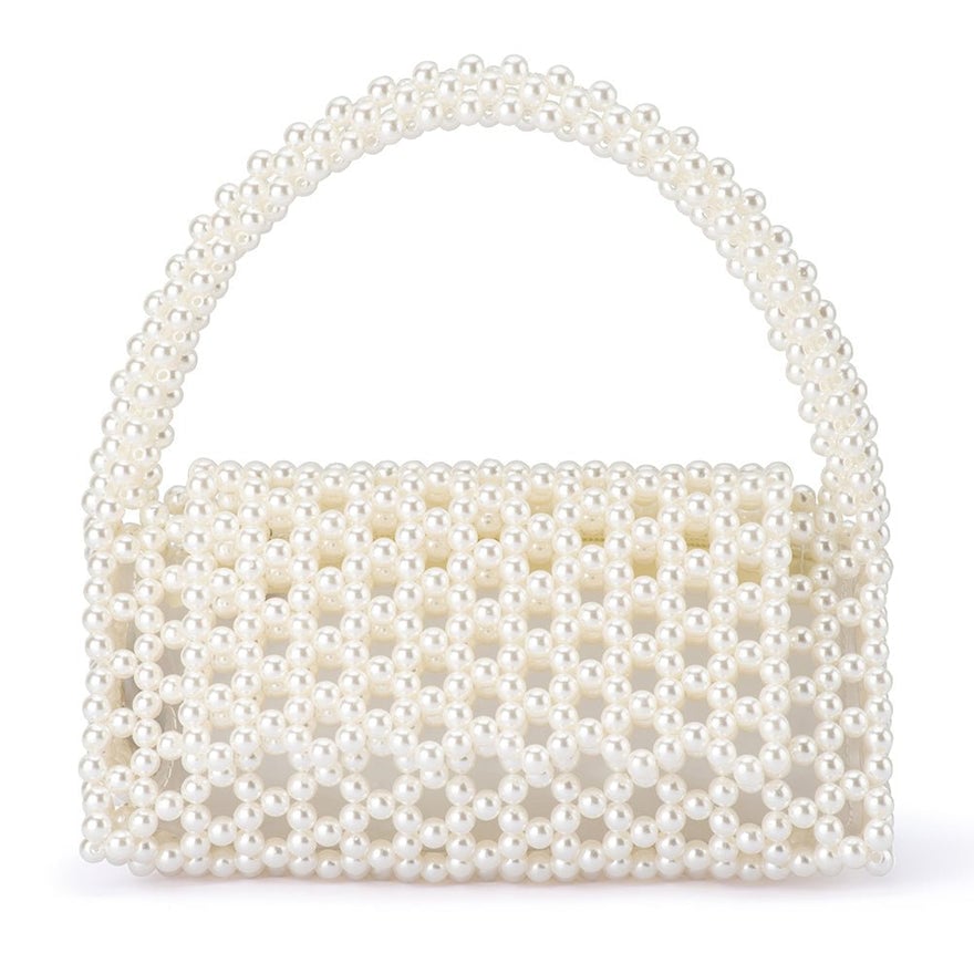 Olga Berg Amrita Beaded Clutch - White photo 2