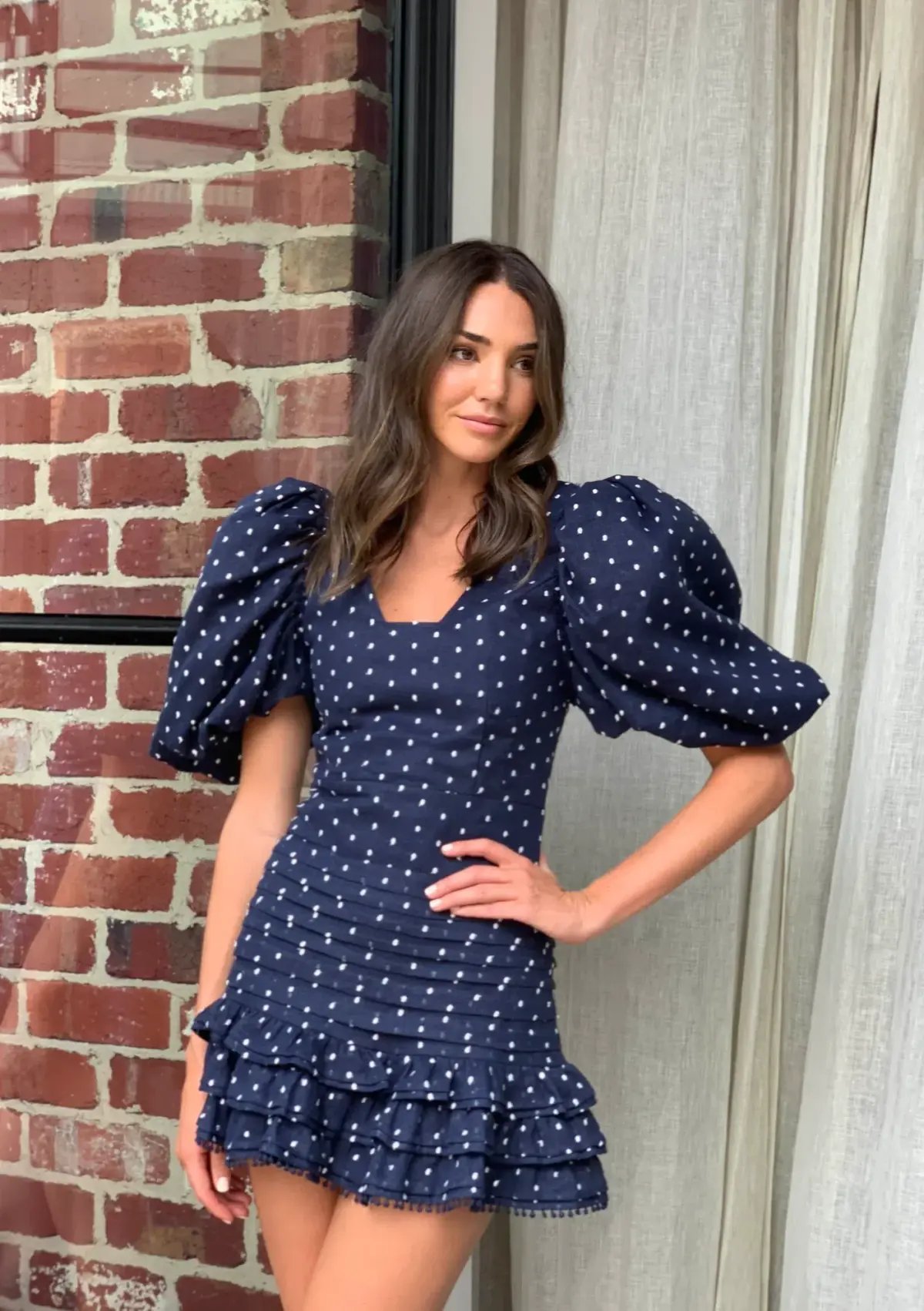 Mackenzie Mode Pandora Mini Dress Navy Size 6 photo 5
