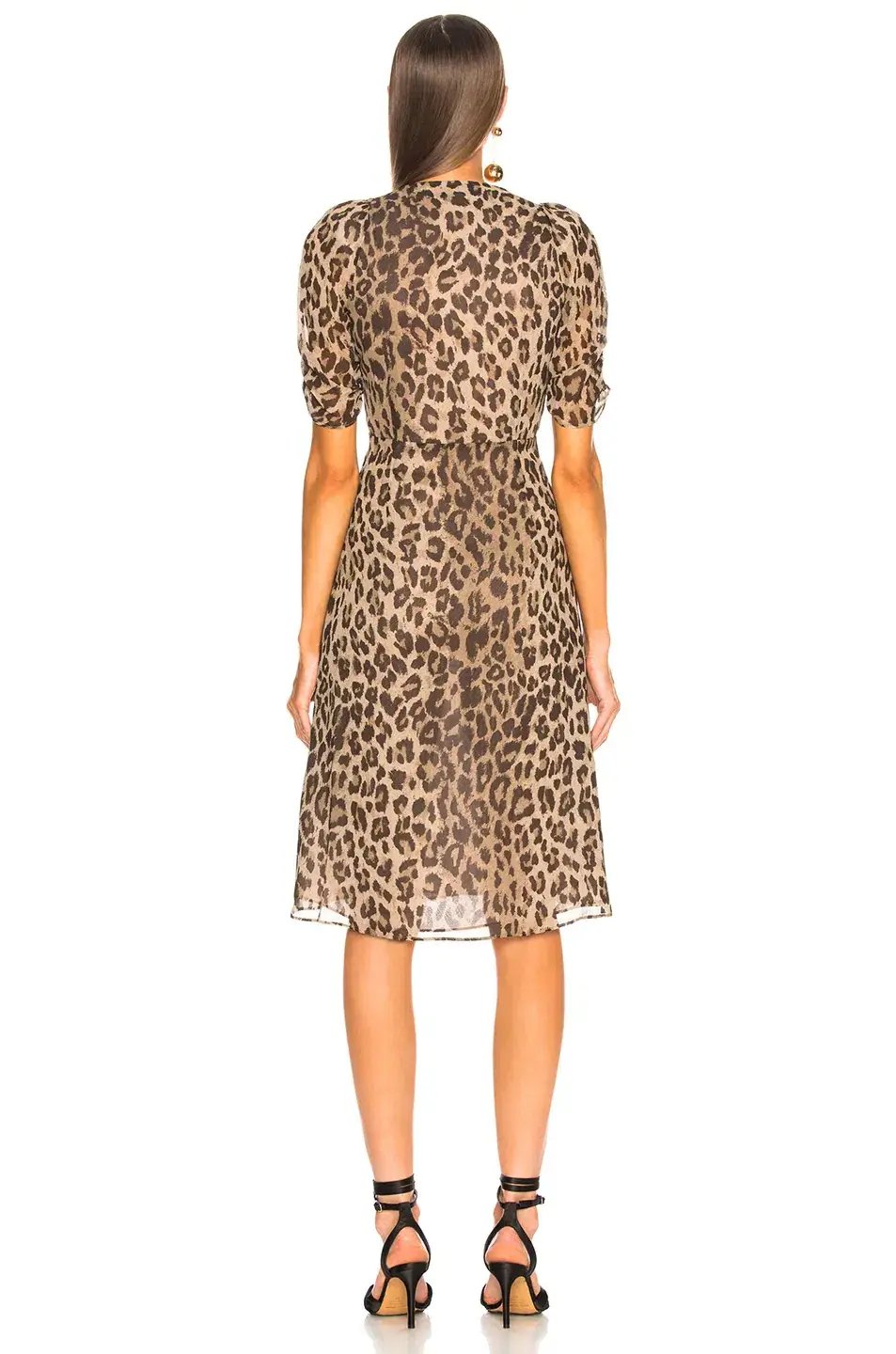 Nicholas Tea Dress Leopard Print Size 6 photo 2