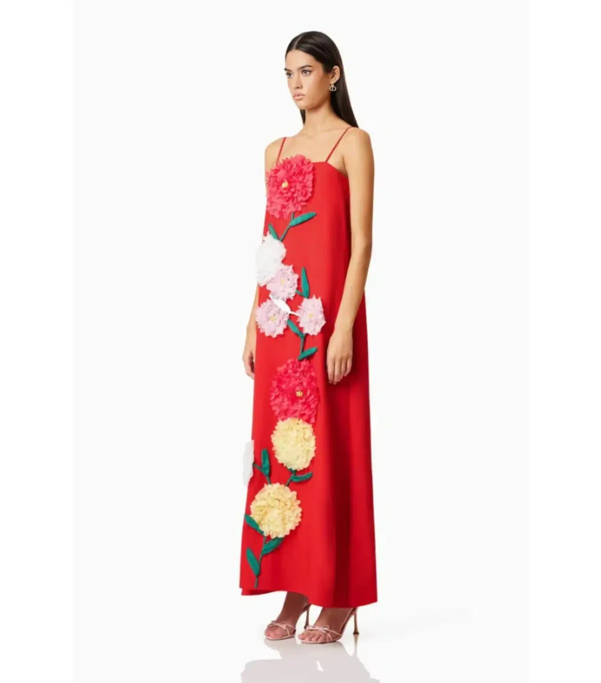 Elliatt Buttercup Embroided Maxi Dress Red Size AU 10 photo 2
