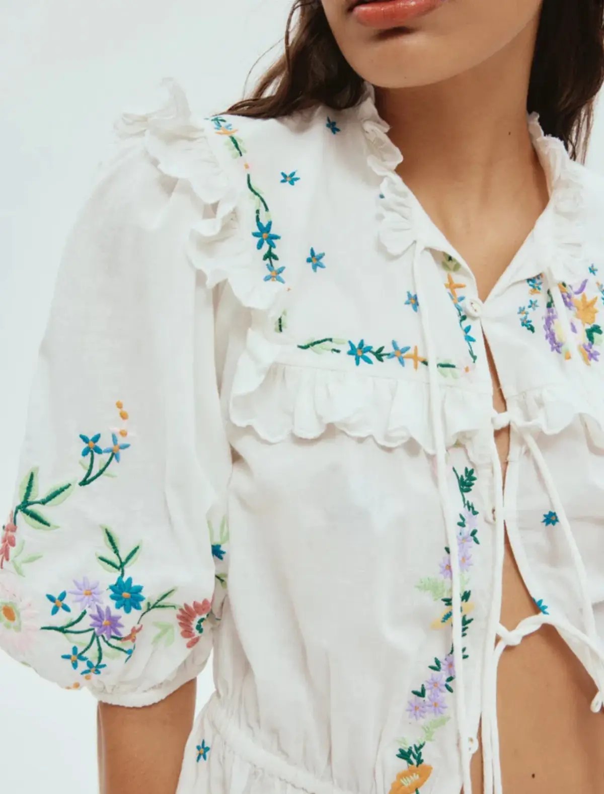 Alemais Willa Embroidered Blouse and Skirt Set Floral Size 14 photo 5
