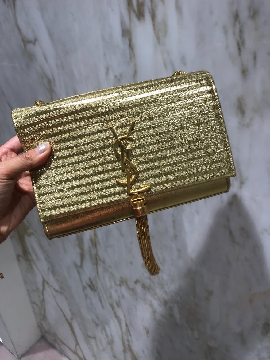 Saint Laurent Monogramme Gold Striped Kate Bag photo 2