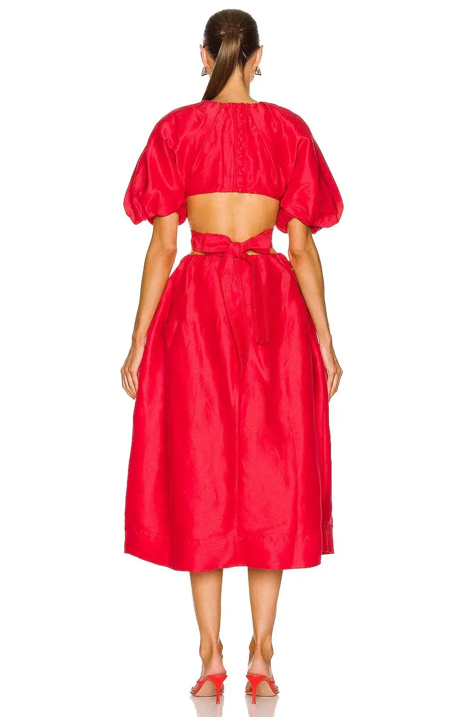 Aje Mimosa Cut-out Midi Dress Scarlet Red Size 6 photo 6