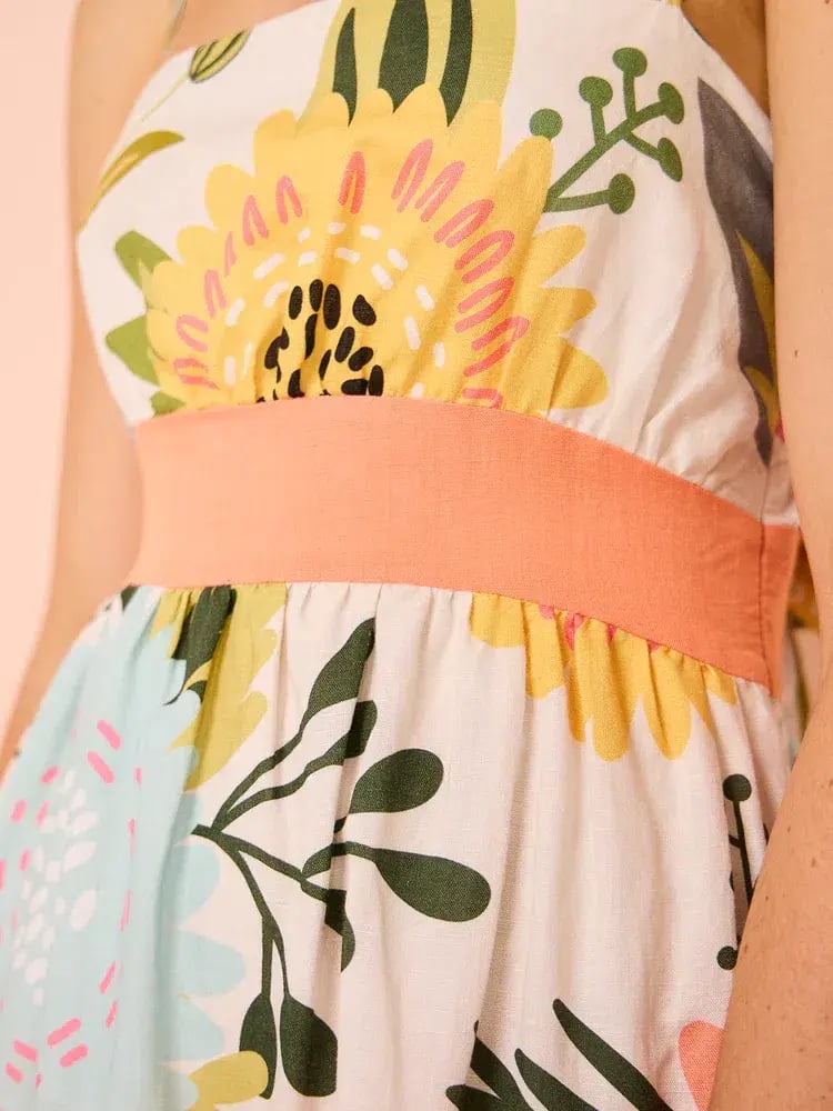By Nicola Monet Tiered Maxi Dress In Potpourri/Melon Size 10 photo 9