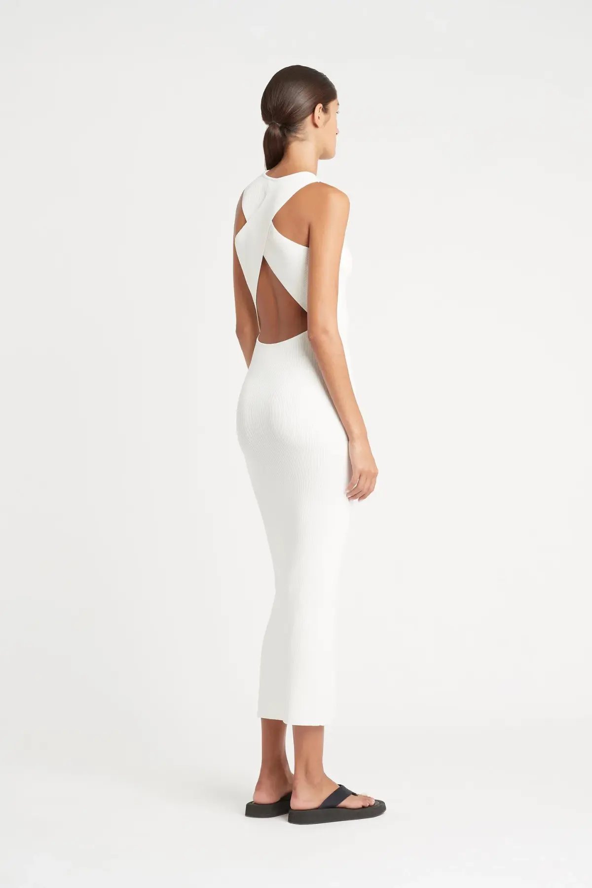 Sir The Label Celena Cross Back Midi Dress Ivory Size 1 / 8 AU photo 2