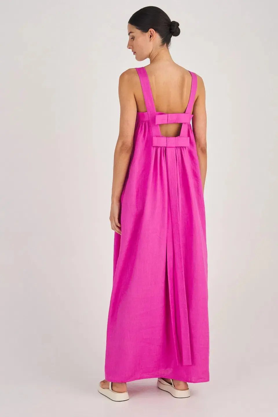 Oroton Bow Detail Sundress Fuchsia Pink Size AU 8 photo 3