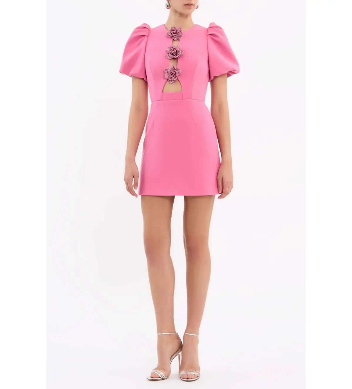 Rebecca Vallance Aubree Flower Mini Dress Pink  Size 8 photo 4