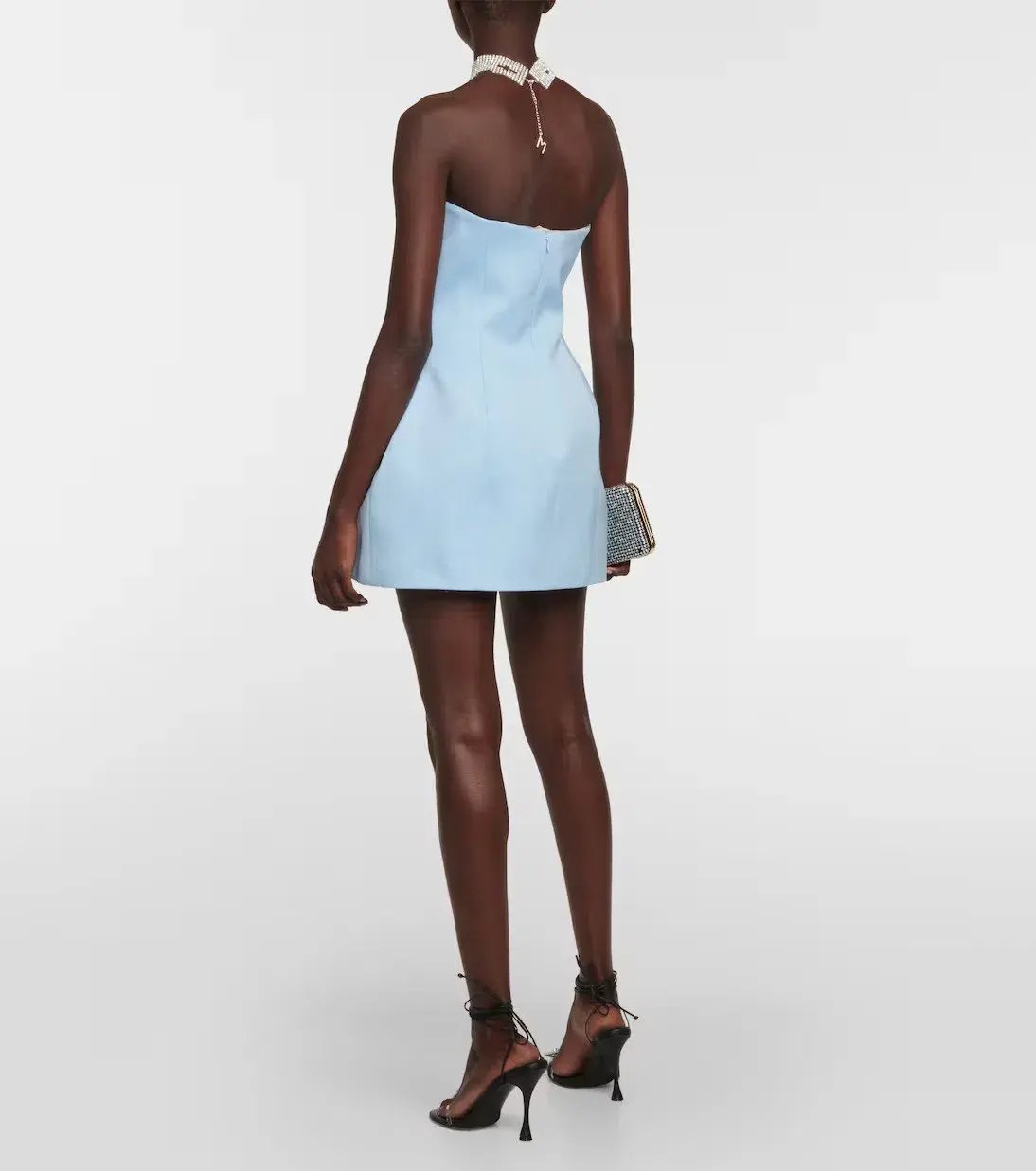 Magda Butrym Appliqué Cutout Wool Minidress Blue Size 8 photo 2