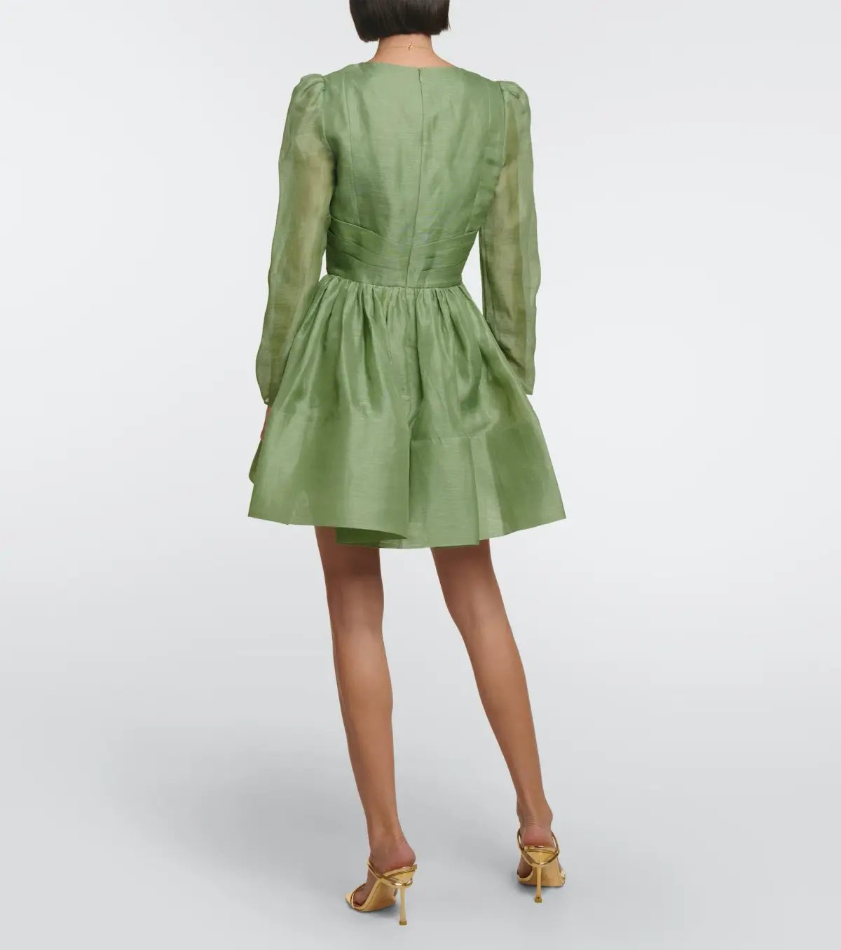 Zimmermann Lyrical Cross Over Mini Dress Fern Green photo 3