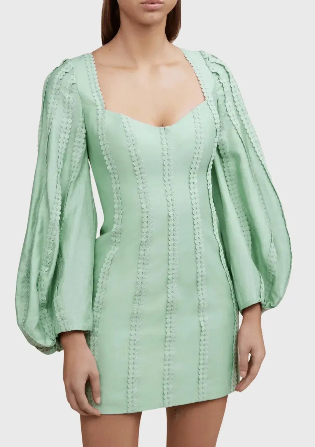 Acler Duxbury Long Sleeve Mini Dress Green Size 14 photo 2