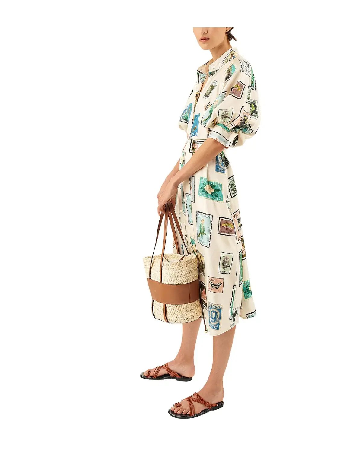 Oroton Stamp Print Dress Midi Size AU 10 photo 2