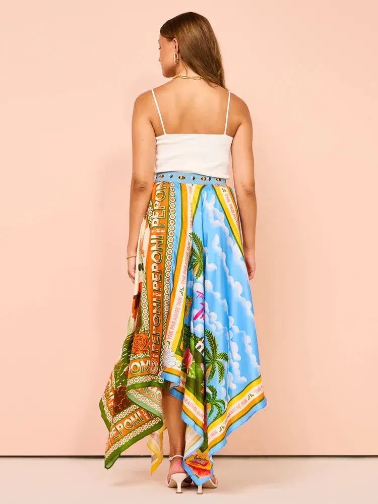 Alemais Samaki Scarf Top & Paradiso Silk Scarf Skirt Set Multi Size 10 AU photo 11