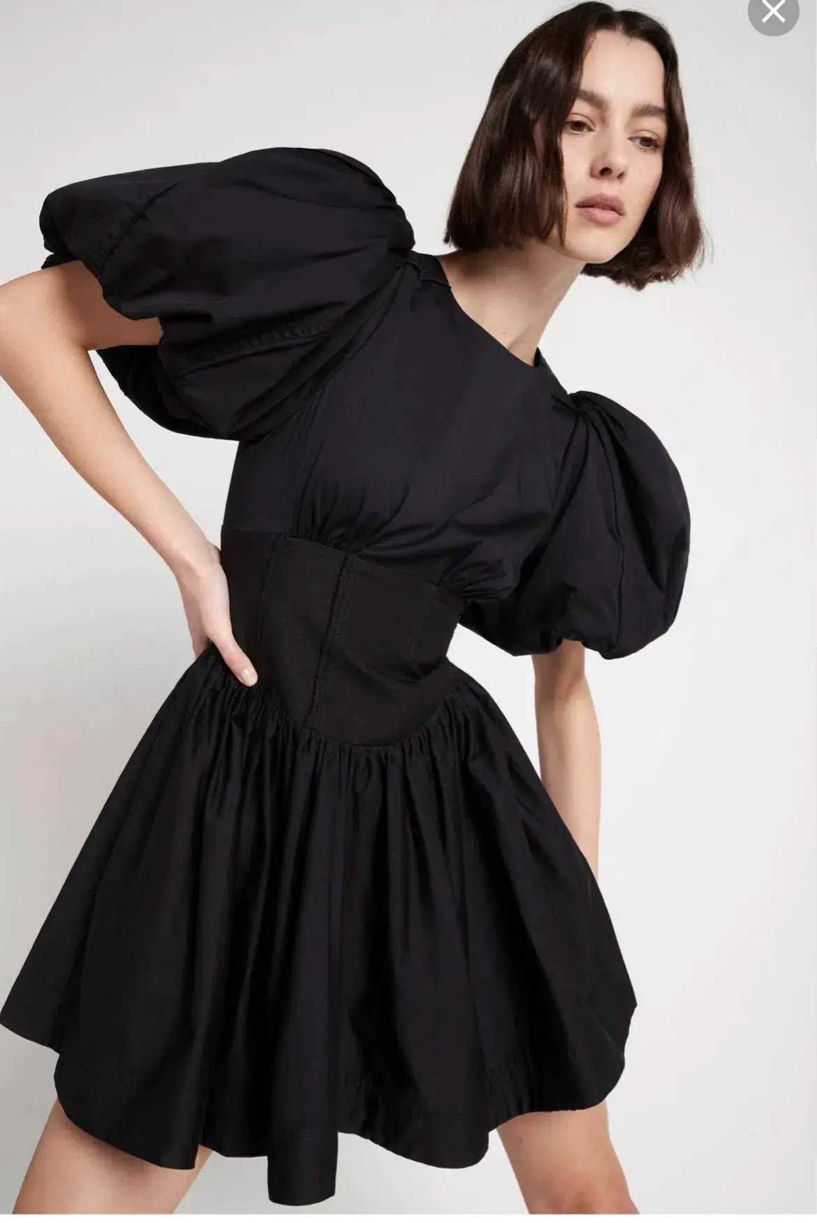 Aje Gianna Puff Sleeve Mini Dress Black Size 8 photo 4