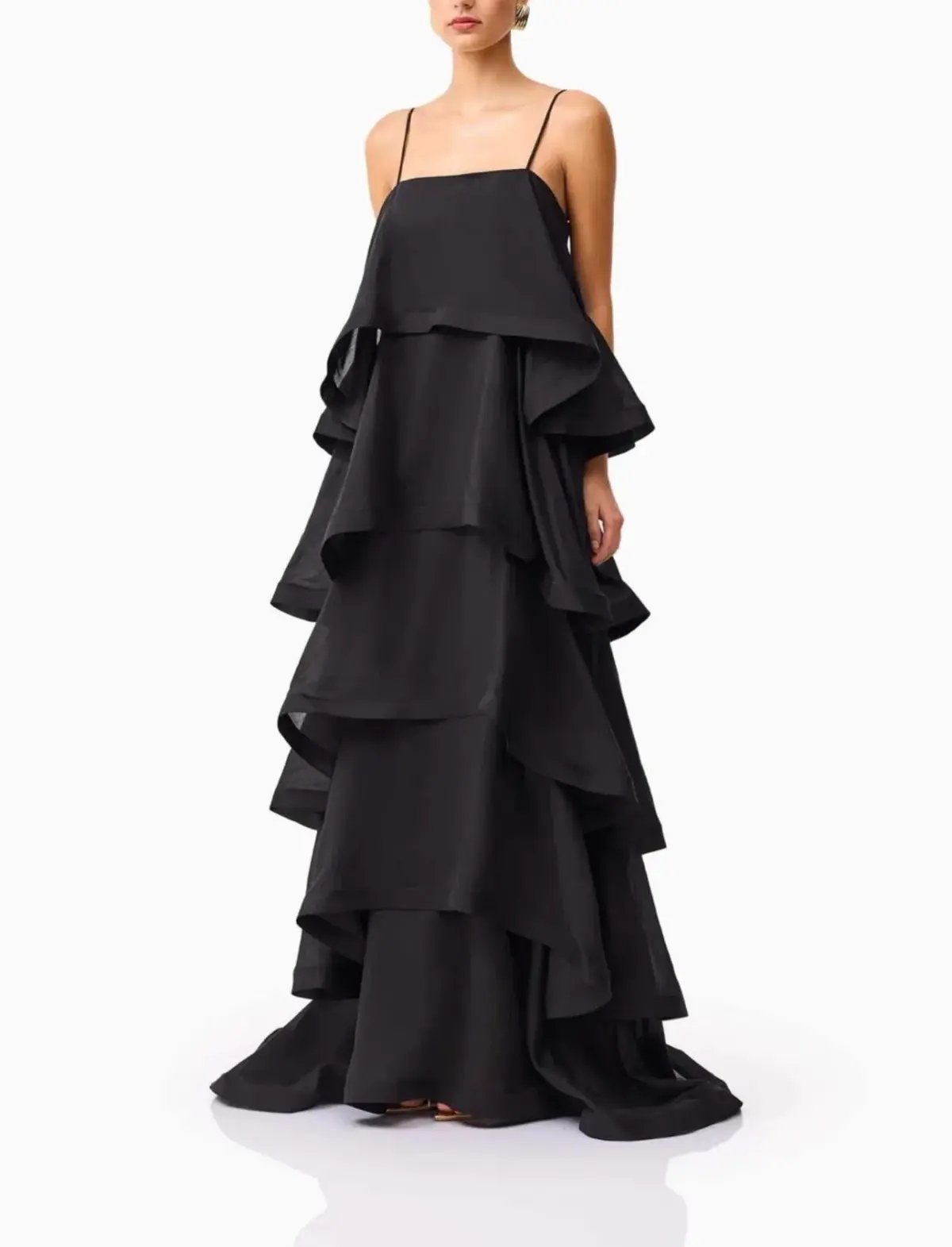 Elliatt Tilly 5 Tiered Maxi Dress in Black Size AU 8 photo 2
