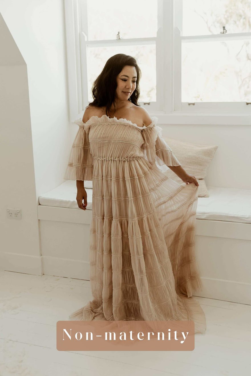 We Are Reclamation Chiffon Delight Gown - Beige photo 4