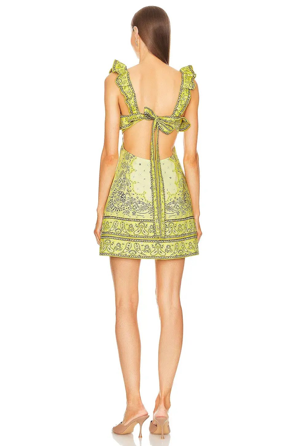 Zimmermann Matchmaker Frilled Mini Dress Yellow Bandana Size 3 / AU 14 photo 3