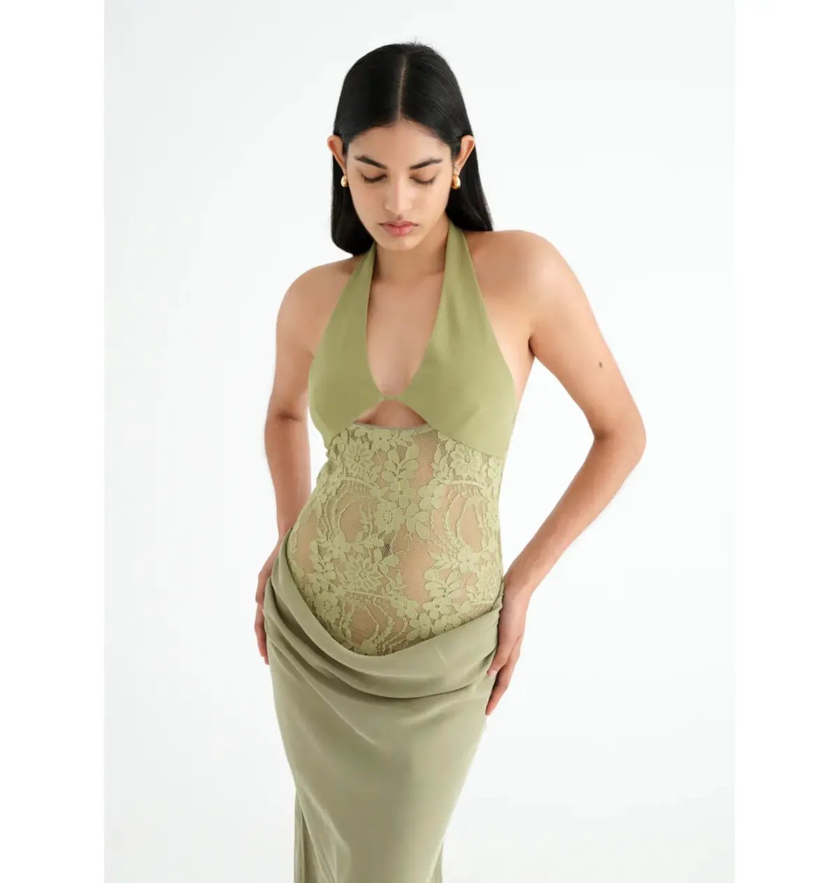 Benni Miko Maxi Dress Pear Size AU 8 photo 3