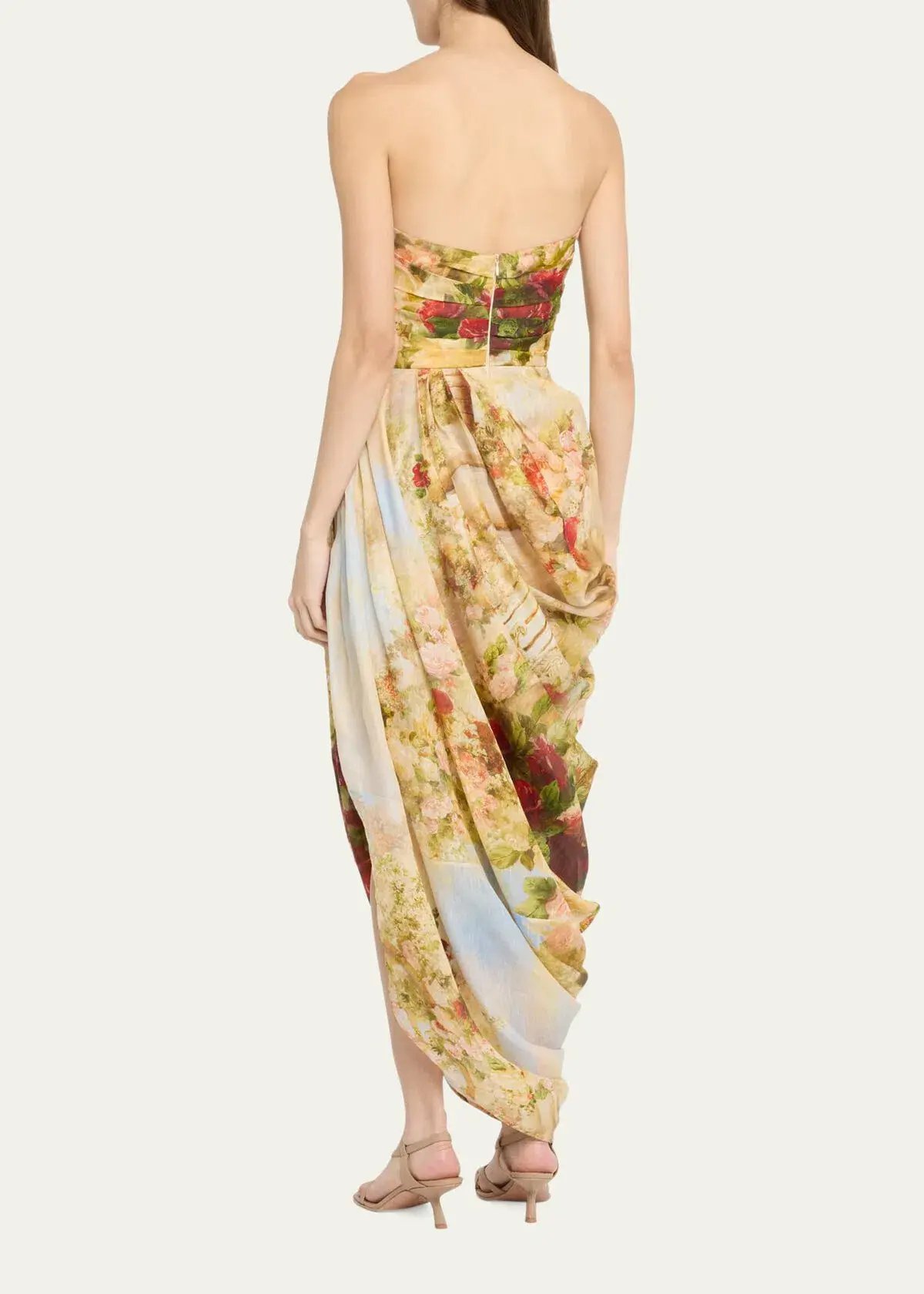 Zimmermann The Luminosity Strapless Midi in Rosy Garden Floral Size 0/Au 8 photo 3