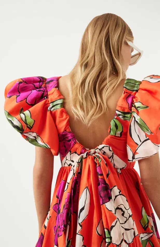 Aje Gretta Bow Back Mini Dress in Vivid Camellia Print Size 12 photo 3