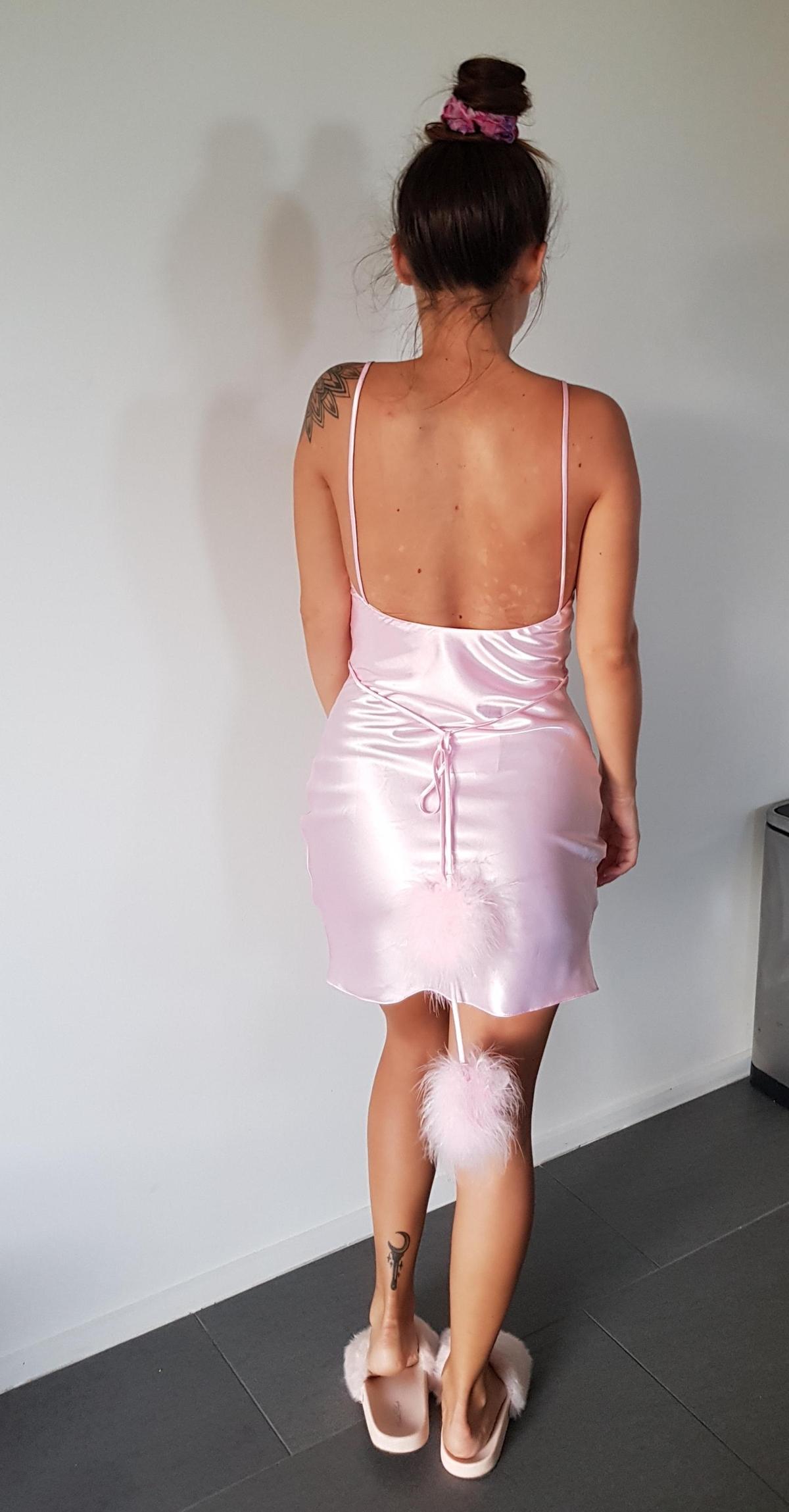 Dyspnea Gold Digger mini slip dress - baby spice pink photo 3