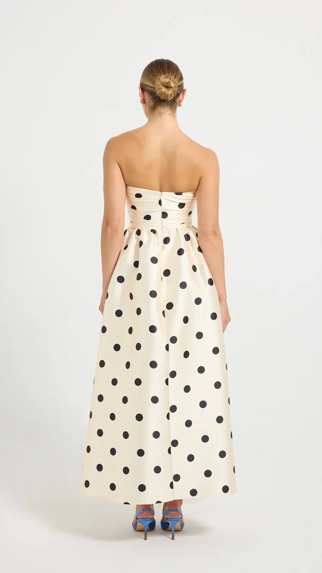 Pasduchas Dottie Strapless Midi Size 8 in Cream/Black photo 3