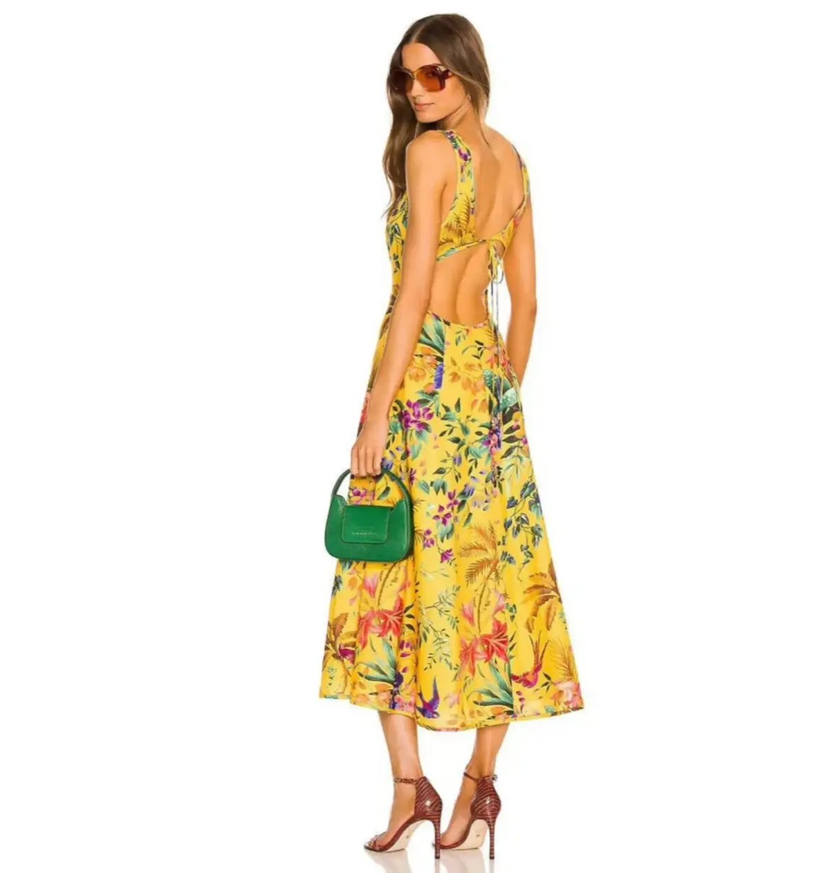 Zimmermann Tropicana Cut Out Midi Dress in Mango Floral Size 0 / AU 8 photo 2