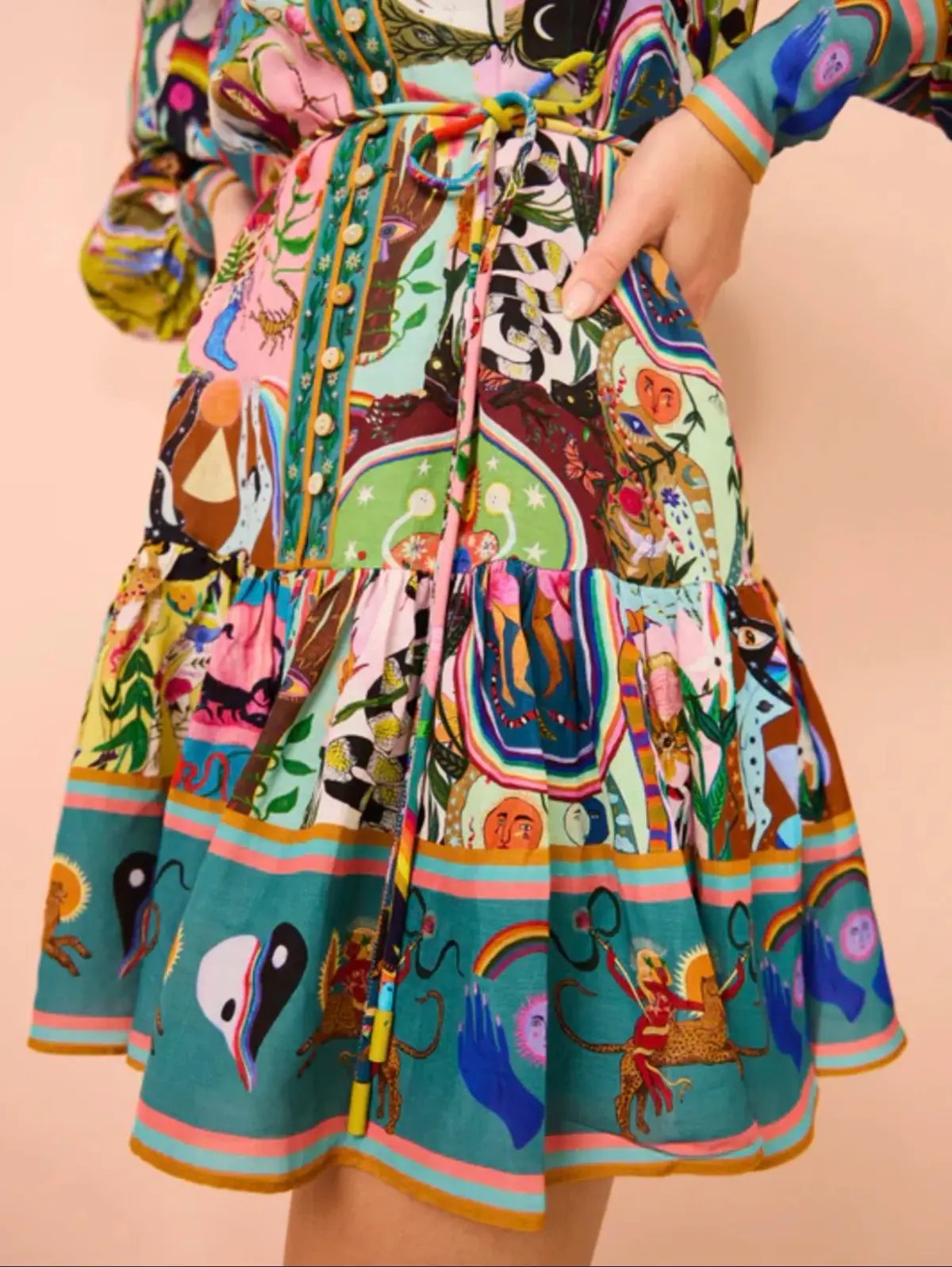 Alemais Evergreen Mini Dress Multi Size 6 photo 5