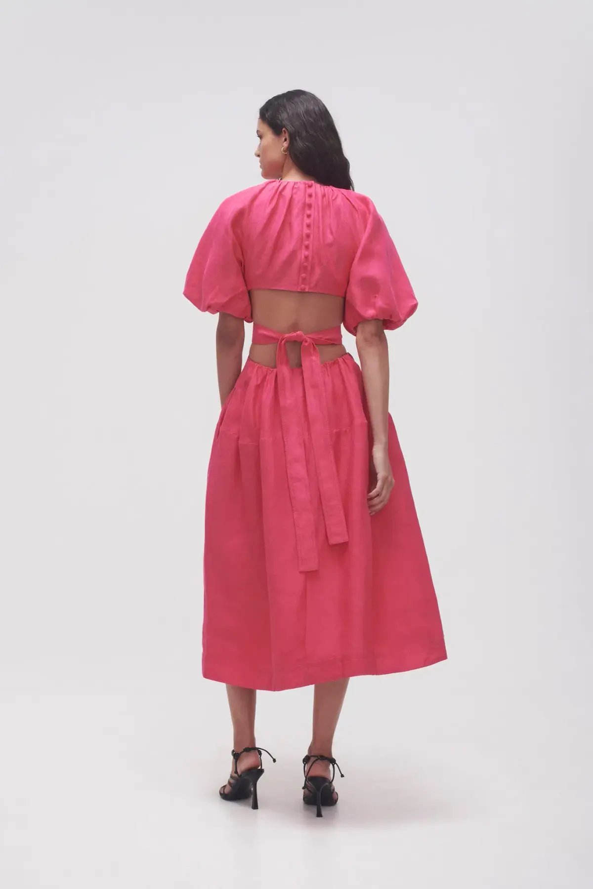 Aje Mimosa Cutout Midi Dress Hot Pink Size 6 photo 4