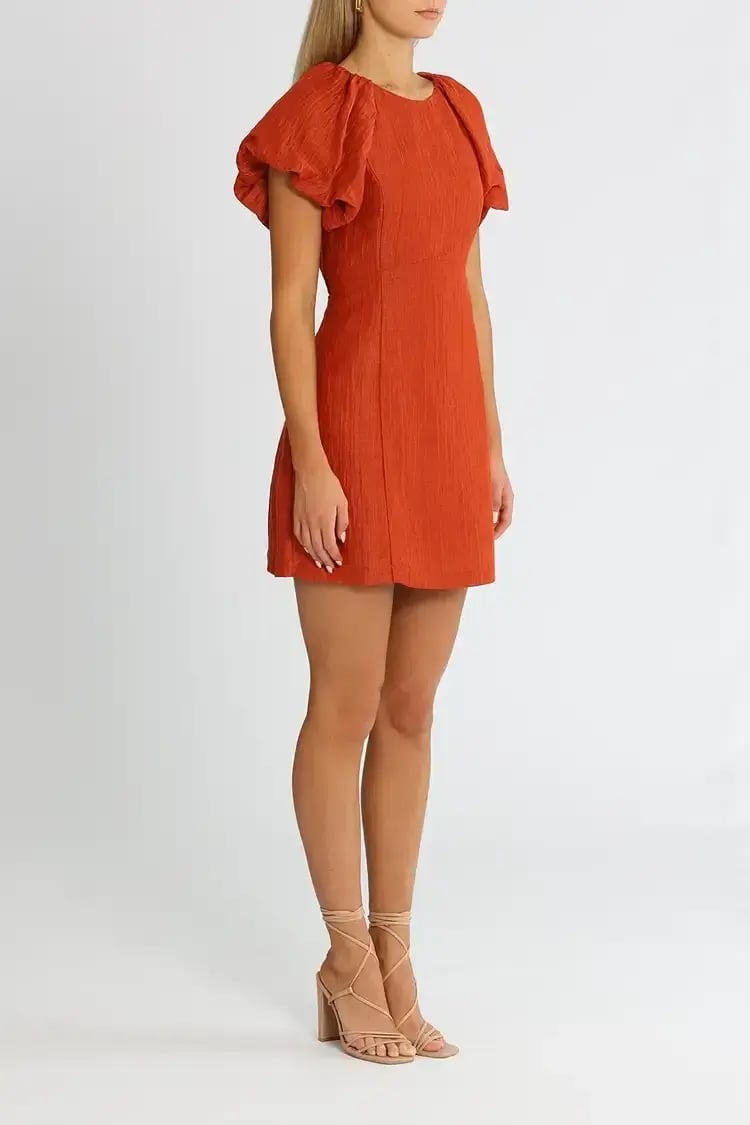 Ginia Carmen Short Dress in Picante Size 10 photo 2