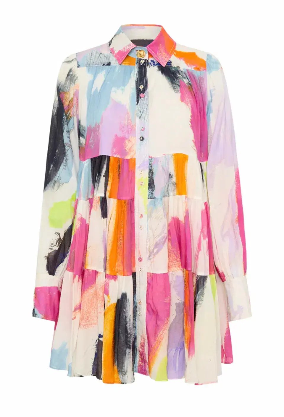 Aje Vie Multi Coloured Smock Mini Dress Multi Size 10 photo 5