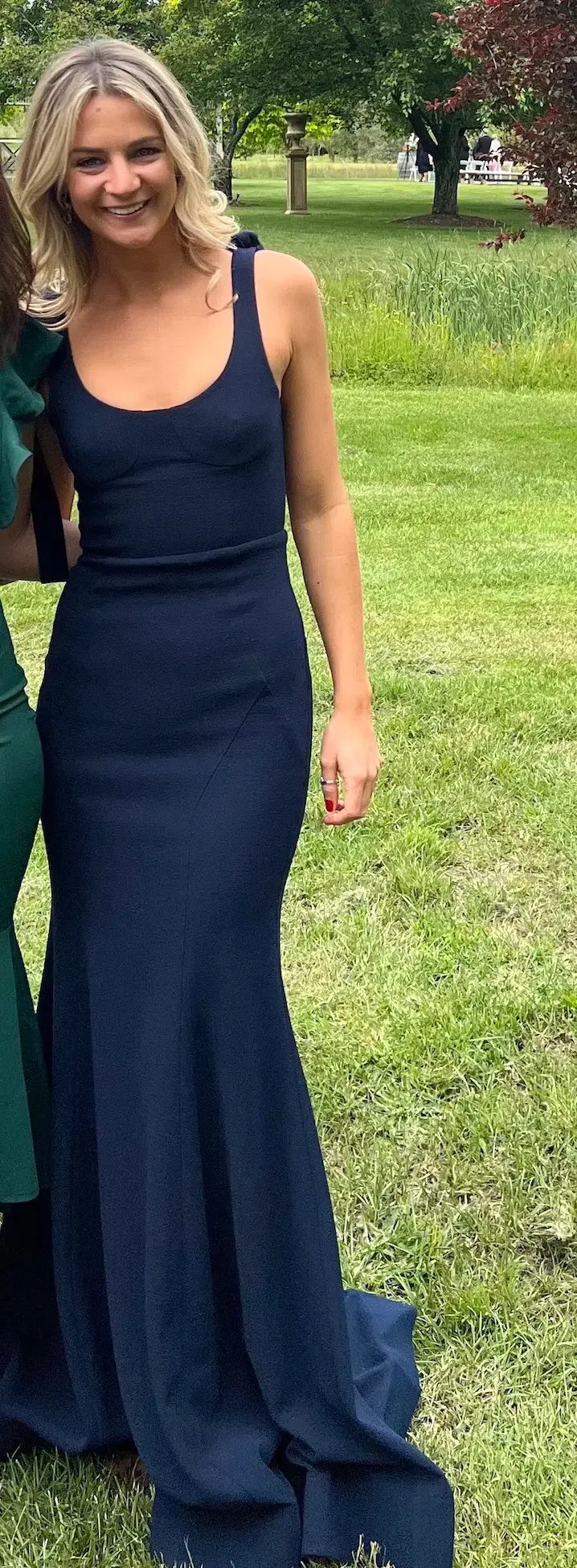 Rebecca Vallance Breakers Cutout Crepe Maxi Dress Navy Size AU 6 photo 4