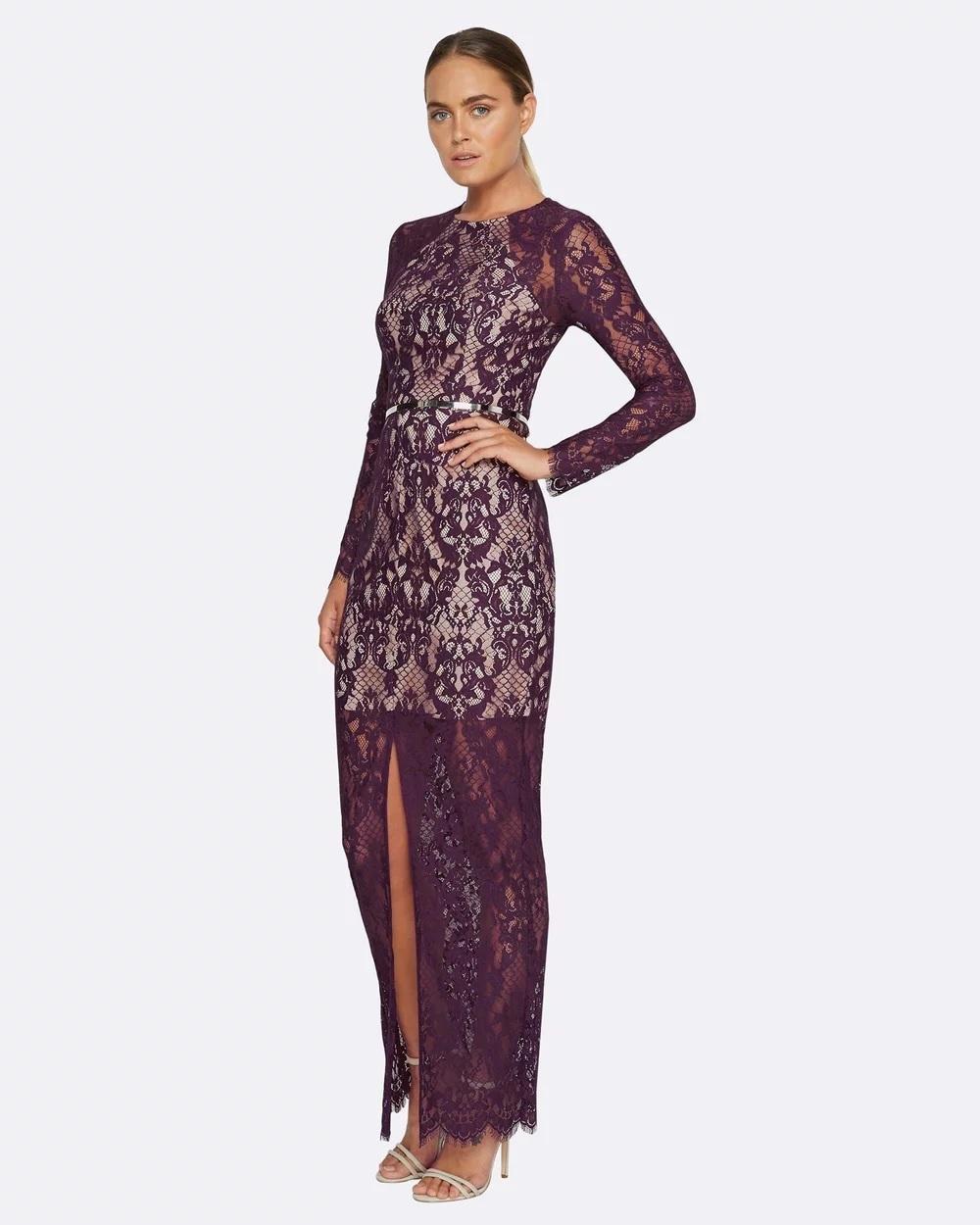 Muse by Rodeo Show Dress Burgundy Size 6 photo 2