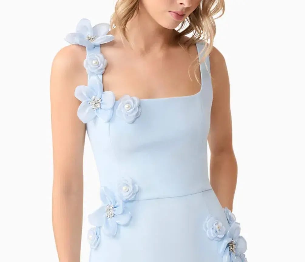 Elliatt Chantelle 3D Midi Dress In Blue Size 8/S photo 5