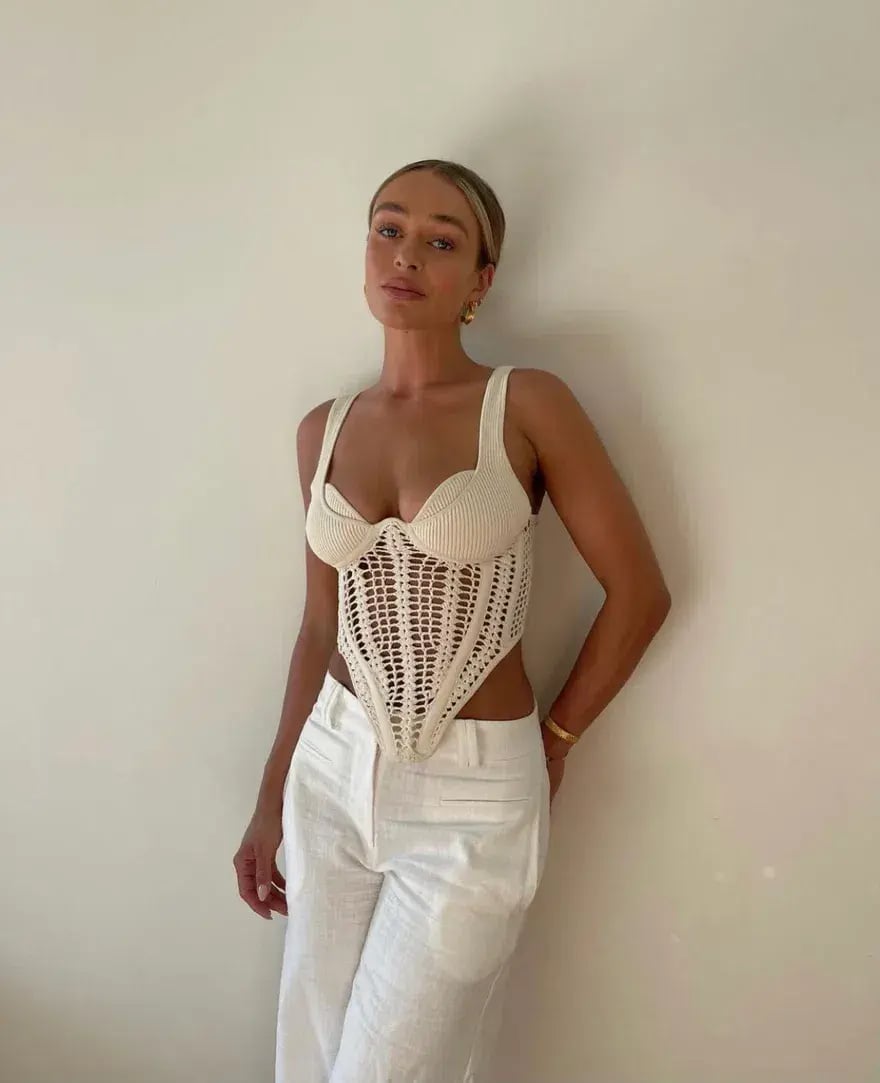 Dion Lee Crochet Corset Cream Size M / Au 10 photo 3
