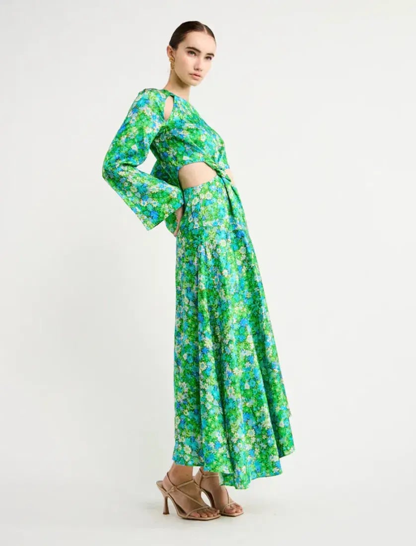 Alemais Cassandra Cut Out Midi Dress Turquoise Size 10 photo 3