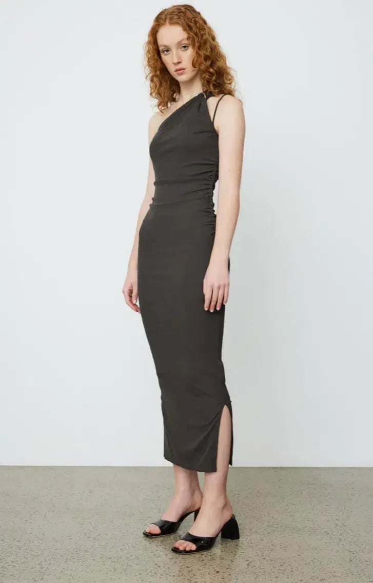 Nanushka Lenna Dress Dark Moss Double Asymmetrical Dress Dark Green Size M/AU 10 photo 3
