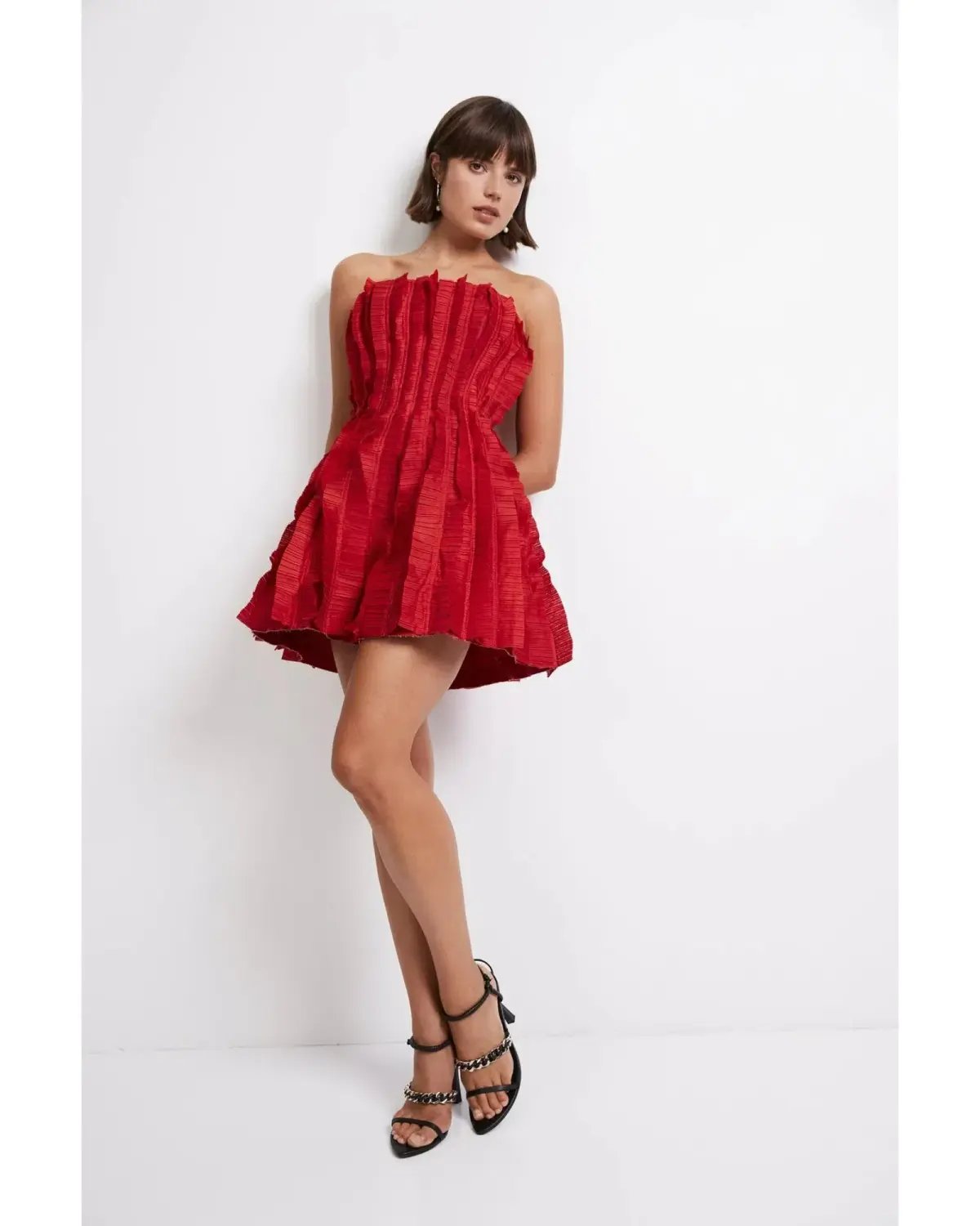 Aje Hybrid Mini Dress in Scarlet Red Size AU 14 photo 3
